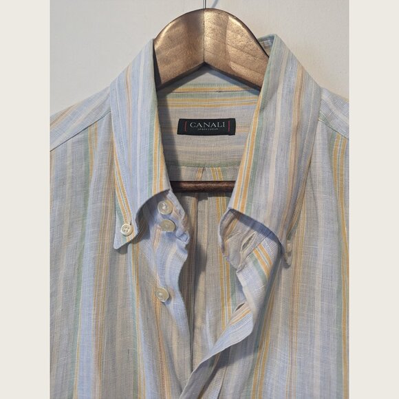 CANALI - 100% linen relaxed shirt - Sz XL - Picture 3 of 9